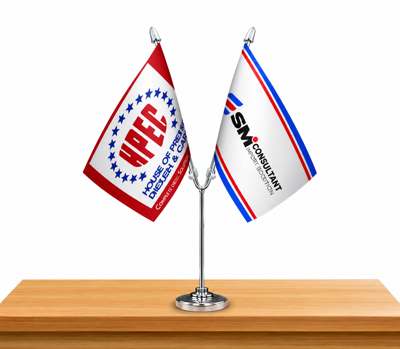 Dual Corporate Table Flag Set